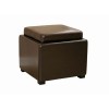 Wholesale Interiors Full Leather Ottoman Dark Brown D-219-DU001