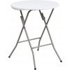 Flash Furniture 24'' Round Granite White Plastic Folding Table DAD-YCZ-80R-1-SM-GW-GG