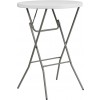 Flash Furniture 32'' Round Granite White Plastic Bar Height Folding Table DAD-YCZ-80R-2-BAR-GW-GG