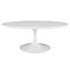 Modway EEI-1139-WHI Lippa 42" Oval-Shaped Wood Top Coffee Table in White