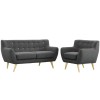 Modway EEI-1783-GRY-SET Remark 2 Piece Living Room Set in Gray