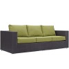 Modway EEI-1844-EXP-PER Convene Outdoor Patio Sofa in Espresso Peridot