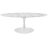 Modway EEI-2022-WHI Lippa 48" Oval-Shaped Artificial Marble Coffee Table in White
