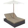 Modway EEI-2180-EXP-MOC-SET Convene Double Outdoor Patio Chaise in Espresso Mocha