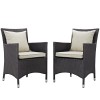 Modway EEI-2188-EXP-BEI-SET Convene 2 Piece Outdoor Patio Dining Set in Espresso Beige