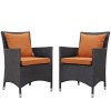 Modway EEI-2188-EXP-ORA-SET Convene 2 Piece Outdoor Patio Dining Set in Espresso Orange