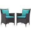Modway EEI-2188-EXP-TRQ-SET Convene 2 Piece Outdoor Patio Dining Set in Espresso Turquoise