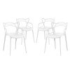 Modway EEI-2348-WHI-SET Entangled Dining Set Set of 4 in White