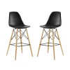 Modway EEI-2422-BLK-SET Pyramid Dining Side Bar Stool Set of 2 in Black