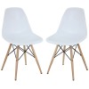 Modway EEI-928-WHI Pyramid Dining Chairs Set of 2 in White