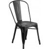 Flash Furniture ET-3534-BK-GG Distressed Metal Chair in Black