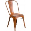 Flash Furniture ET-3534-OR-GG Distressed Metal Chair in Orange