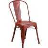 Flash Furniture ET-3534-RD-GG Distressed Metal Chair in Red
