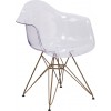 Flash Furniture FH-132-CPC1-GG Transparent Seat with Gold Frame in Clear