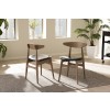 Baxton Studio Flora-French Oak-DC Edna Modern Black Faux Leather and Oak Light Brown Finishing Wood Dining Chair