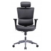 GM Seating Ergohuman Leather Executive Ergonomic Chair with Headrest Chrome Base
