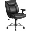 Flash Furniture GO-2073-LEA-GG Hercules Series Big & Tall Leather Task Chair with Height Adjustable Arms in Black