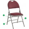 Flash Furniture HERCULES Series Extra Large Ultra-Premium Triple Braced Burgundy Fabric Metal Folding Chair with Easy-Carry Handle HA-MC705AF-3-BY-GG