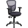 Flash Furniture HL-0001-DK-GY-GG Mid-Back Dark Gray Mesh Chair with Triple Paddle Control (