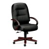 HON Executive High Back Chair 26-1/4" x 29-3/4" x 46-1/2" Mahogany/Black Leather HON2191NSR11