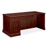HON Left Single Pedestal Desk 66" x 30" x 29-1/2" Mahogany HON94284LNN