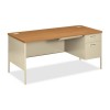 HON Right Pedestal Desk 60" x 30" x 29-1/2" Harvest/Putty HONP3265RCL