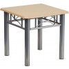 Flash Furniture Natural Laminate End Table with Silver Steel Frame JB-6-END-NAT-GG