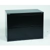 Office Star LF236-B 36" Wide 2 Drawer Lateral File with Core-Removeable Lock and Adjustable Glides in Black