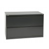 Office Star LF242-C 42" Wide 2 Drawer Lateral File with Core-Removeable Lock and Adjustable Glides in Charcoal