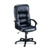 Lorell Executive Hi-Back Chair 25-3/4" x 29-3/4" x 45-1/2"-49" Black Leather LLR60116