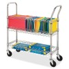 Lorell LLR84857 Wire Mobile Mail Cart in Chrome