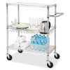 Lorell LLR84858 16" 3-Tier Rolling Carts in Chrome