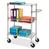 Lorell LLR84859 18" 3-Tier Rolling Carts in Chrome