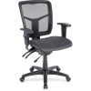 Lorell LLR86904 Mesh Mid Back Swivel Chair in Black/Silver
