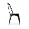 Design Lab MN LS-9000-BLKSLV Dreux Stackable Vintage Matte Black Silver Steel Side Chair (Set of 4)