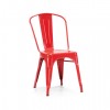 Design Lab MN LS-9000-RED Dreux Stackable Glossy Red Steel Side Chair (Set of 4)