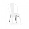 Design Lab MN LS-9000-WHT Dreux Stackable Glossy White Steel Side Chair (Set of 4)