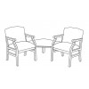 Lesro Madison M2221G5 Two Armed Chairs with Connecting Corner Table