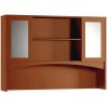 Mayline MLNBTDHG72LCR Double-height Glass Door Hutch in Cherry