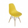 Mod Made MM-PC-016W-Yellow Paris Tower Side Chair Wood Leg 2-Pack