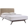 Modway MOD-5238-CAP-LAT Tracy Queen Wood Bed Frame in Cappuccino Latte