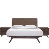 Modway MOD-5261-CAP-BRN-SET Tracy 3 Piece Queen Bedroom Set in Cappuccino Brown