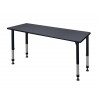 Regency MT6624GYAPBK Kee 66" x 24" Height Adjustable Classroom Table in Grey