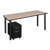 Regency MTSPM6624BEBPBK Kee 66" Single Mobile Pedestal Desk in Beige/Black