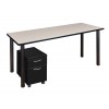 Regency MTSPM6624PLBPBK Kee 66" Single Mobile Pedestal Desk in Maple/Black