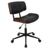 LumiSource OC-JY-LMB WL+BK Lombardi Office Chair in Walnut Black