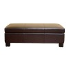 Wholesale Interiors Bonded Leather Ottoman Brown OT12850