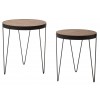 Office Star PASA7920-SBC Pasadena Nesting Accent Table Set with Wood Top 2-Pack in Matte Black