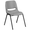 Flash Furniture Hercules Series 880 lb. Capacity Gray Ergonomic Shell Stack Chair RUT-EO1-GY-GG