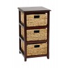 Office Star SBK4513A-ES Seabrook Three-Tier Storage Unit with Natural Baskets